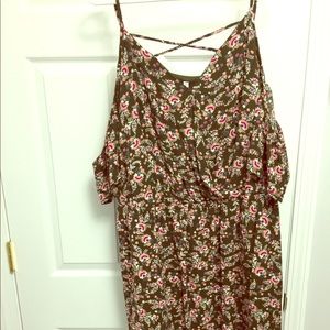 4X Xhiliration faux wrap dress